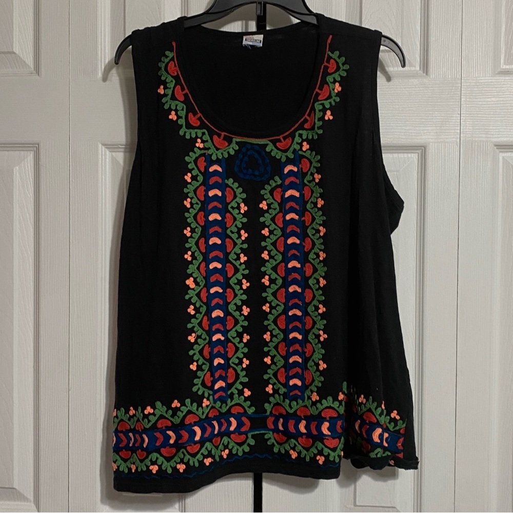 Shoreline embroidered knit tank top shirt size 2X